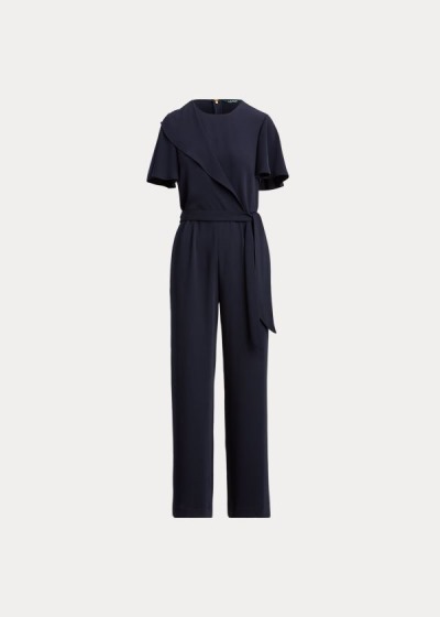 Ralph Lauren Ruffled Crepe Jumpsuit Dame Danmark (VWXCZ5708)